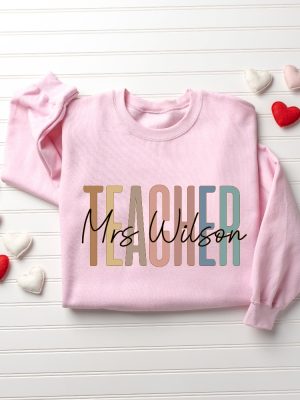 Custom Teacher Sweatshirt Teacher Mrs Sweatshirt Cute Teacher Crewneck Teacher Appreciation Gift Gift For Teacher Retro Teacher Shirt Unique revetee 4