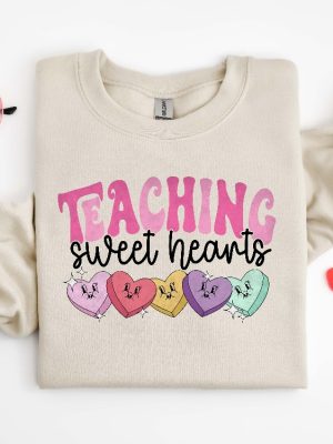 Valentines Day Teacher Sweatshirt Teaching Sweethearts Teacher Shirts Teacher Valentines Day Gift Love Teacher Shirt Valentines Day Shirt Unique revetee 2