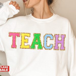 Teacher Sweatshirt Teacher Shirts Custom Teacher Gifts Personalized Teach Sweatshirt Embroidered Teacher Valentines Day Gift Unique revetee 2