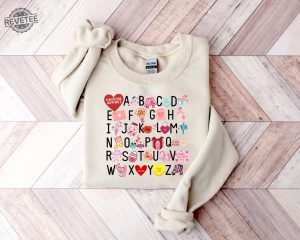 Teacher Valentine Sweatshirt Teacher Valentines Alphabet Shirt Valentines Day Shirt For Teachers Teacher Valentines Day Teacher Gift Unique revetee 2