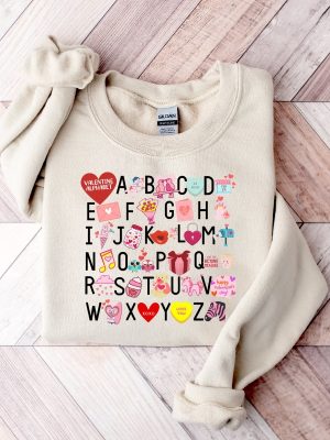 Teacher Valentine Sweatshirt Teacher Valentines Alphabet Shirt Valentines Day Shirt For Teachers Teacher Valentines Day Teacher Gift Unique revetee 2