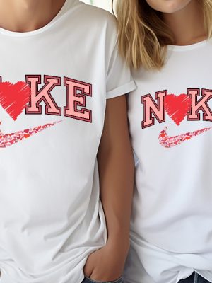 Nike Heart Shirt Sweatshirt Hoodie Valentines Day Tank Top Gift For Girlfriend Valentines Day Gift For Her Gift For Mom Couple Tee Unique revetee 2