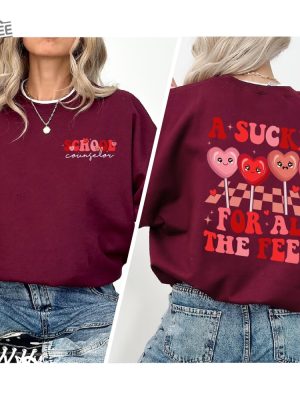 Valentine School Counselor Shirt Heart Feel All The Feels Mental Health Valentine School Psychologist Shirt Counselor Aba Rbt Valentine Unique revetee 2