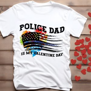 Us Flag Hearts Shirt Cop Valentine Tee Police Dad Gift Police Support Shirt Valentines Day Unique revetee 2