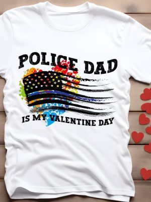 Us Flag Hearts Shirt Cop Valentine Tee Police Dad Gift Police Support Shirt Valentines Day Unique revetee 2