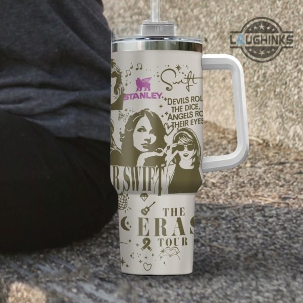 taylor swift lover stanley 40oz cup dupe taylors version album cover engraved tumblers 1989 eras tour 2023 travel cups swifties gift laughinks 3