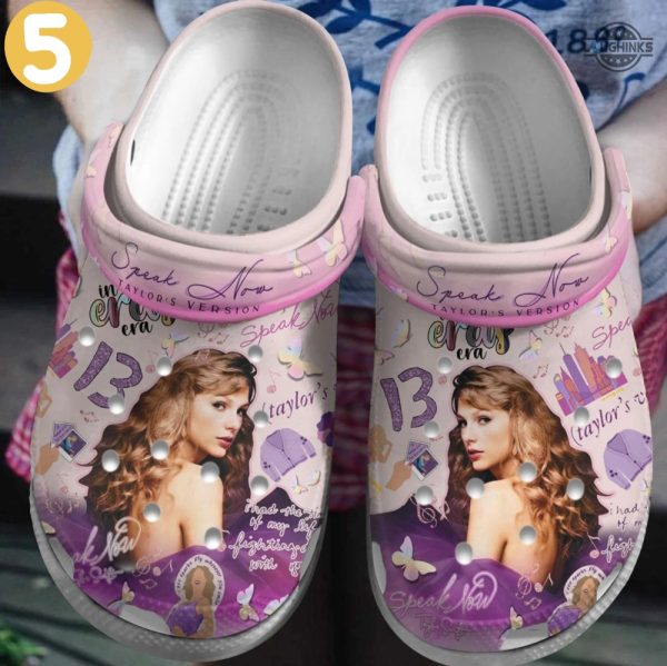 taylor swift crocs personalized the eras tour clogs shoes swiftie custom name slippers mens womens gift for fan 1989 lover red reputation folklore evermore laughinks 21