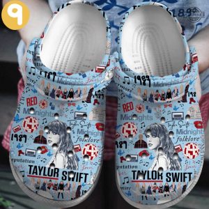 taylor swift crocs personalized the eras tour clogs shoes swiftie custom name slippers mens womens gift for fan 1989 lover red reputation folklore evermore laughinks 25