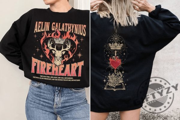 Throne Of Glass Fan Shirt Aelin Galathynius Sweatshirt Fireheart Aelin Hoodie Kingsflame The Thirteen Tshirt Gift For Book Lover Bookish Shirt giftyzy 3