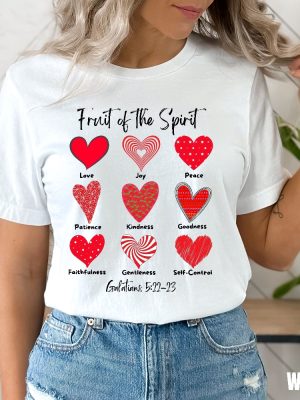 Fruit Of The Spirit Bible Verse Shirt Christian Valentine Gift Religious Tee Shirt Christian Apparel Faith Apparel Valentine Heart Shirt Unique revetee 2 1