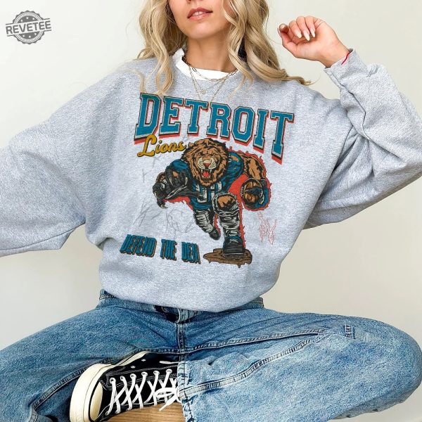 Detroit Football Sweatshirt Lions Football Crewneck Bootleg Detroit Football Shirt Detroit Sports Sweatshirt Detroit Football Shirt Unique revetee 4