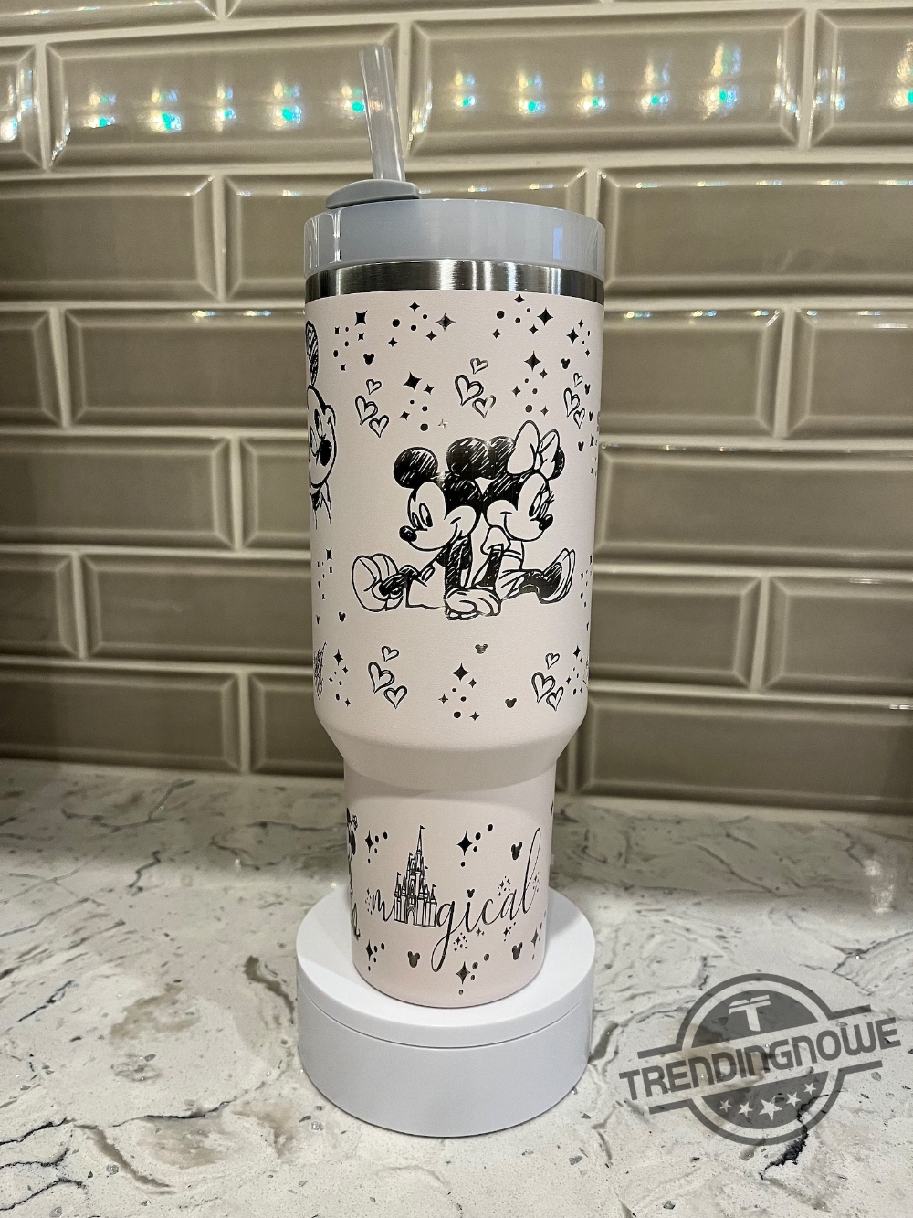 Mouse In Love Stanley Cup Tumbler Full Wrap Laser Engraved Mickey Minnie Disney Stanley Tumbler Valentines Stanley Cup
