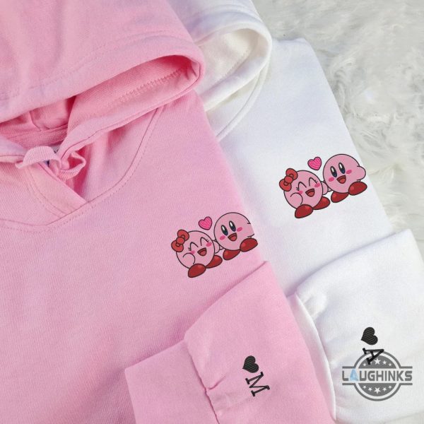 kirby shirt sweatshirt hoodie embroidered cute cartoon personalized embroidered matching couples shirts kirby and the forgotten land game valentines day gift laughinks 2