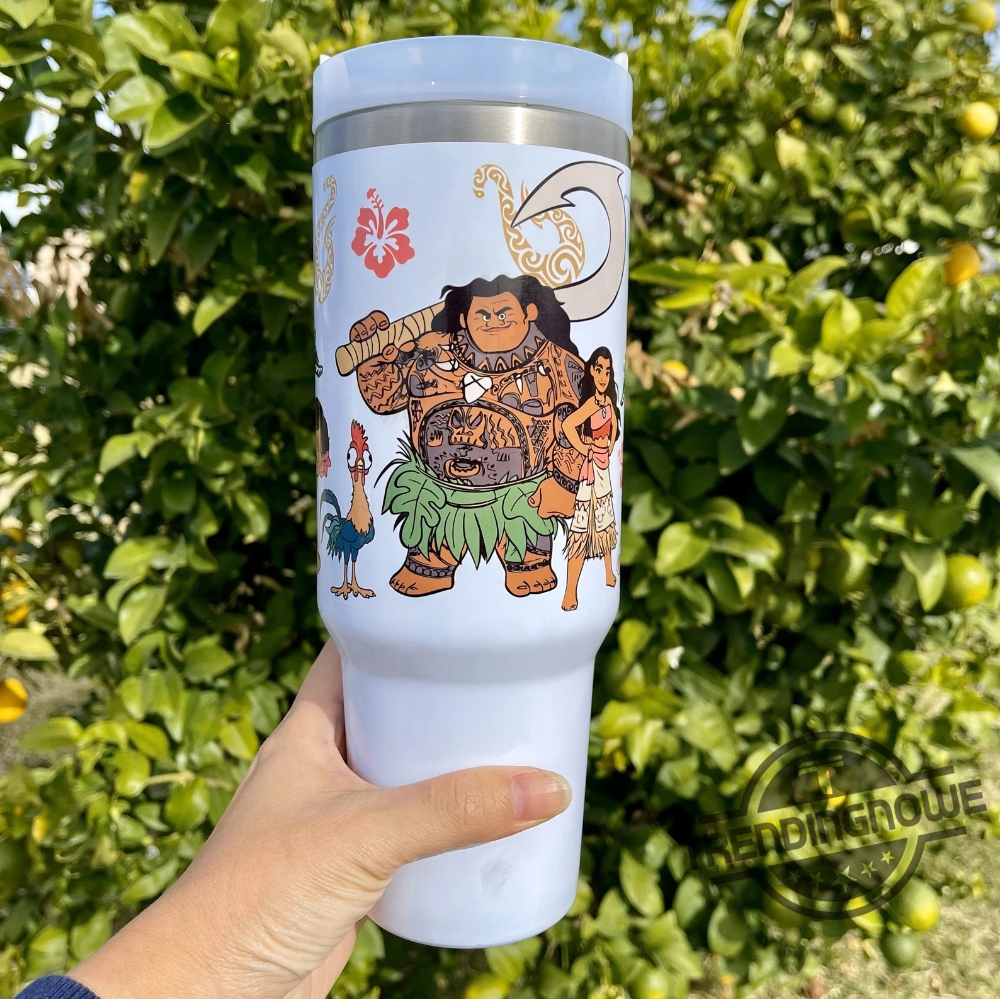 Disney Moana Princess Maui Heihei Pig Pua Stanley Cup Stainless Steel Tumbler Valentines Day Gift