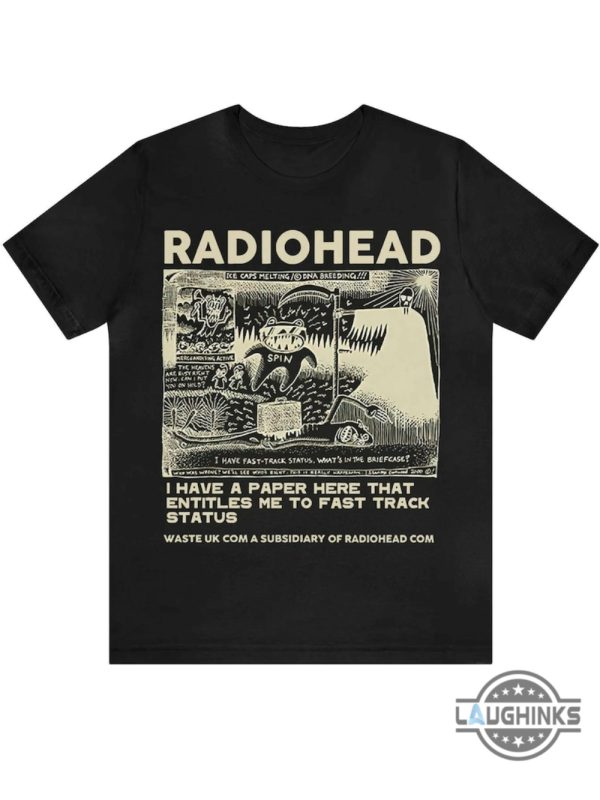 radiohead t shirt sweatshirt hoodie mens womens rock band vintage shirts in rainbows radiohead crewneck tshirt i have a paper here entitles me fast track status laughinks 1