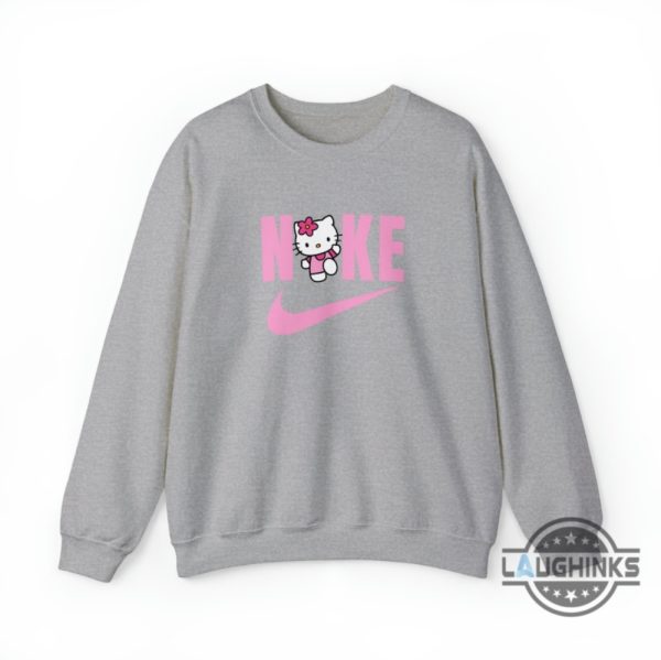 nike hello kitty hoodie tshirt sweatshirt mens womens kids swoosh sanrio character shirts sanrio sport pink crewneck jumper cartoon cat gift laughinks 3