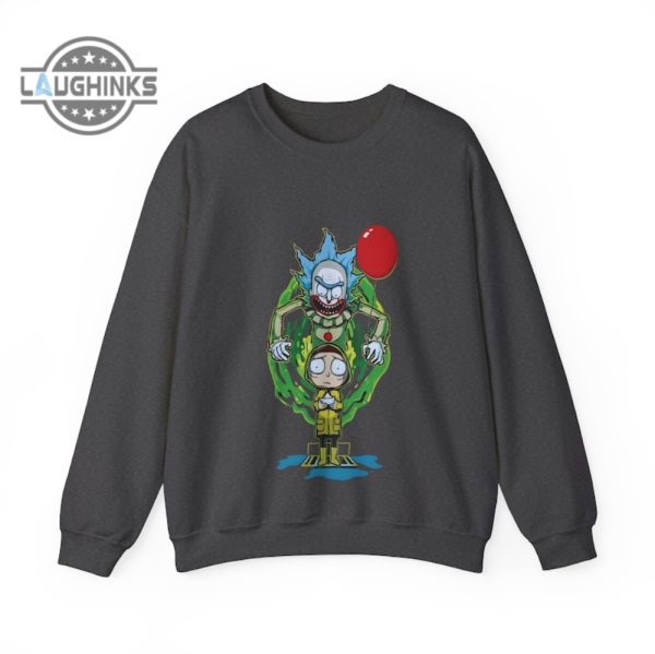 rick and morty sweatshirt tshirt hoodie mens womens funny rick sanchez cosplays pennywise it crewneck shirts new season rick and morty laughinks 4