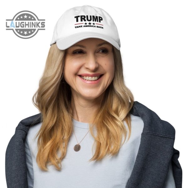 trump white hat president donald trump 2024 classic embroidered baseball cap maga take america back vintage dad hats trump for president embroidery caps laughinks 3