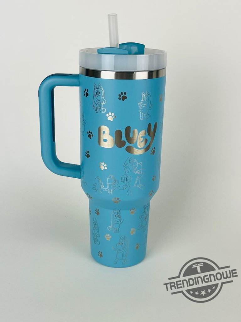 Bluey Stanley Tumbler Bluey Stanley Cup Blue Dog Tumbler Mom Gift Dad 