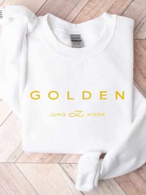 Golden Jungkook Aesthetic Shirt Golden Vintage Retro Sweatshirt Jungkook Golden Album Shirt Jungkook Kpop Merch Unique revetee 3