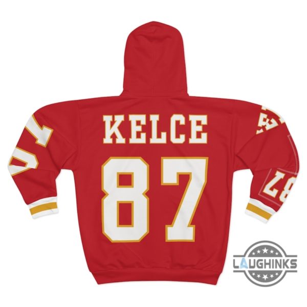 chiefs hoodie zip up hoodie tshirt sweatshirt taylor swift wears travis kelce jacket 87 cosplay shirts taylors boyfriend kansas city chiefs football laughinks 4