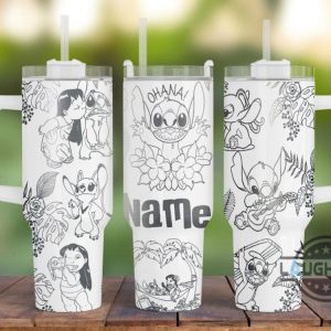 stitch stanley cups 40 oz lilo and stitch ohana 40oz engraved tumbler disney laser engraved cup with handle custom name stitch and angel tropical travel mugs laughinks 2