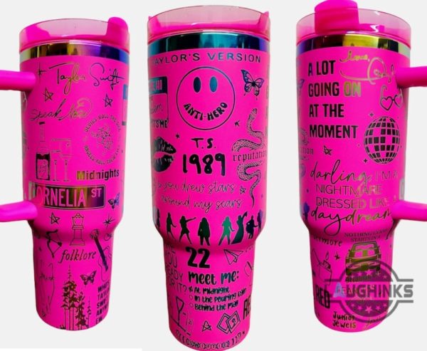 lover stanley tumbler dupe taylor swift albums eras tour stainless steel travel cups 40oz 1989 getaway car folklore midnights speak now taylors version tumblers laughinks 2