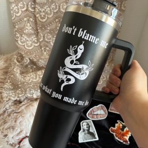 reputation taylor swift tumbler 40 oz black snake stanley cup 40oz dupe dont blame me for what you made me do eras tour reputation travel mugs laughinks 1