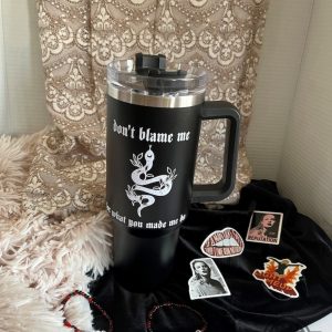 reputation taylor swift tumbler 40 oz black snake stanley cup 40oz dupe dont blame me for what you made me do eras tour reputation travel mugs laughinks 2