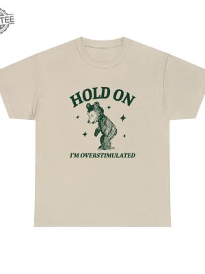 Hold On Im Overstimulated Unisex Heavy Blend Crewneck Sweatshirt Retro Bear Cartoon Vintage Cartoon Bear Aesthetic T Shirt Unique revetee 4