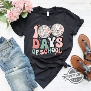Retro 100 Days Shirt Disco Ball 100Th Day Of School 2024 Funny Kid Shirt 100 Days Celebration Tshirt Kindergarten Shirt trendingnowe 2