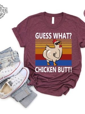 Funny Sarcastic T Shirt For Gift Cute Chicken Butt Tshirt For Women Unisex Chicken Farmer Shirts Guess What Chicken Butt Shirt Unique revetee 2