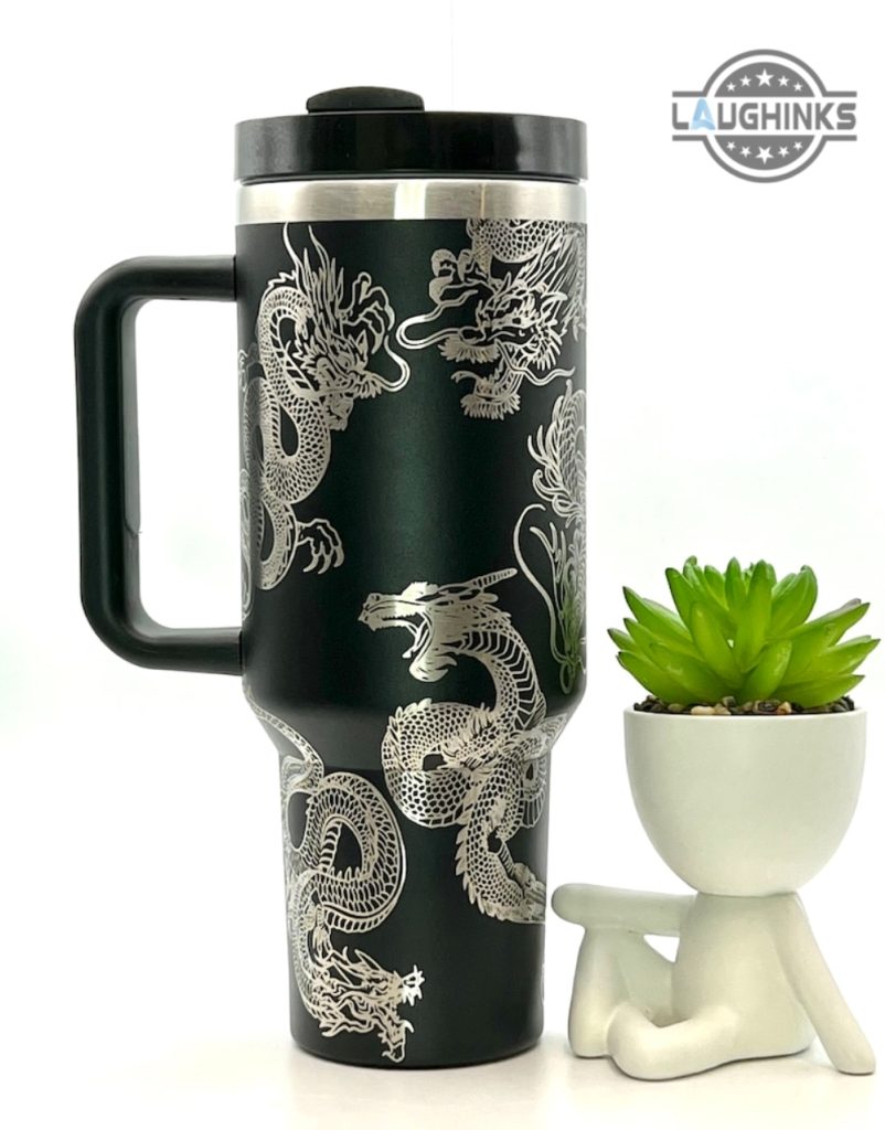 Stanley Lunar New Year Cup 40 Oz Replica Chinese Dragons Laser Engraved