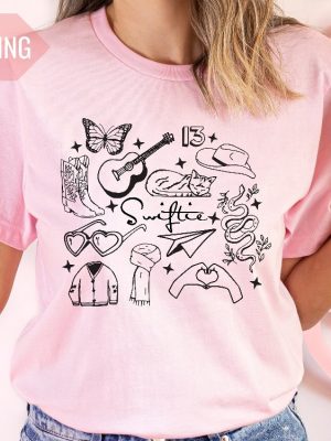 Kids Swiftie Album Icons Shirt Swiftie Fan Collage Youth Taylor Merch Album Merch For Kids The Eras Crew Neck Shirt Eras Concert Tee Unique revetee 2