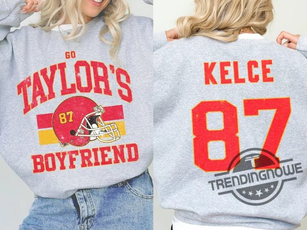 Taylor And Travis Sweatshirt Go Taylors Boyfriend Sweatshirt Football Era Sweatshirt Vintage Karma Is The Guy Taylors Boyfriend Shirt trendingnowe 3