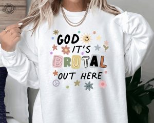 God Its Brutal Out Here Shirt Olivia Rodrigo Guts Shirt Olivia Rodrigo Guts Merch Guts Tour Shirt Guts Tour 2024 Shirt Tour 2024 Shirt Unique revetee 1