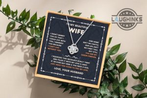 valentines day gift for wife to my wife love knot necklace with message card anniversary gift from husband sentimental birthday gift for her laughinks 3