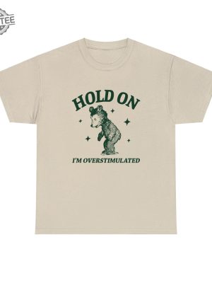 Hold On Im Overstimulated Unisex Heavy Blend Crewneck Sweatshirt Retro Bear Cartoon Vintage Cartoon Bear Aesthetic T Shirt Unique revetee 4 1