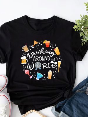 Drinking Around The World Epcot Tour Shirt Disney World Tour Shirt World Traveler Shirt Snacking Around The World Shirt Disney Squad Tee Unique revetee 4