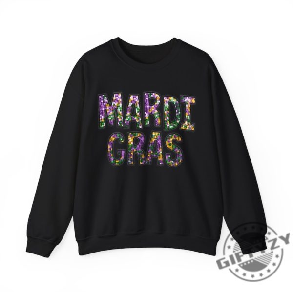 Mardi Gras Shirt Cute Mardi Gras Sweater Louisiana Parade Krewe Tshirt New Orleans Sweatshirt Flower De Luce Hoodie Faux Glitter Design Printed On Shirt giftyzy 7