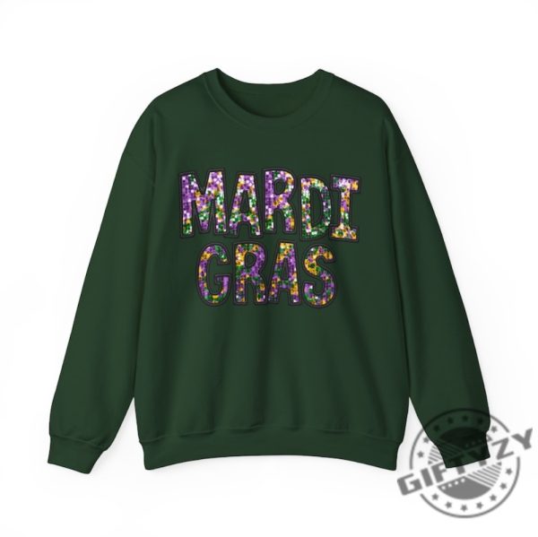 Mardi Gras Shirt Cute Mardi Gras Sweater Louisiana Parade Krewe Tshirt New Orleans Sweatshirt Flower De Luce Hoodie Faux Glitter Design Printed On Shirt giftyzy 8