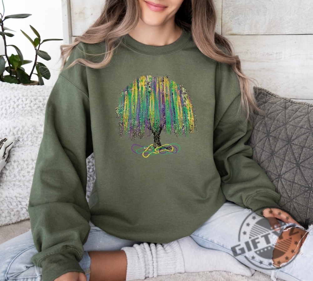 Mardi Gras Bead Tree Shirt Mardi Gras Nola Tshirt Mardi Gras Louisiana Hoodie New Orleans Sweatshirt Louisiana Shirt