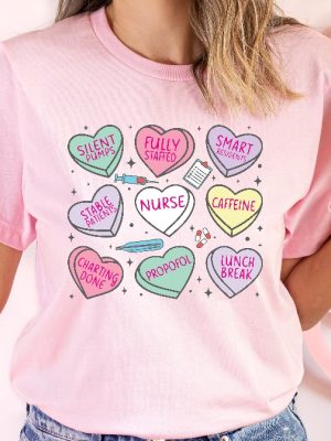 Cute Nurse Valentines Shirt Nurse Valentines Day Tee Candy Hearts Nurse Gift Cute Nurse Tee Valentines Gift Valentine Nursing Shirt Unique revetee 2