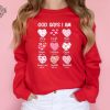 Bible Verse Valentines Sweatshirt God Says I Am Strong Shirt Faithful Valentines T Shirt Cute Hearts Sweater Inspirational Valentines Tee Unique revetee 1