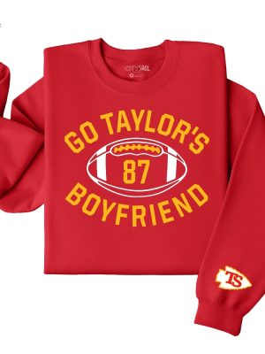 Go Taylors Boyfriend Funny Travis Kelce Taylor Shirt 87 Kansas City Football Shirts Funny Taylor Travis Shirt For Football Games Unique revetee 2