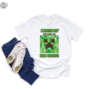 Minecraft Creepin My Way To 100 Days Shirt Creeper Face Minecraft Shirt 100 Days Of School Minecraft Shirt Minecraft Shirt For Kids Unique revetee 3