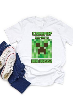 Minecraft Creepin My Way To 100 Days Shirt Creeper Face Minecraft Shirt 100 Days Of School Minecraft Shirt Minecraft Shirt For Kids Unique revetee 3