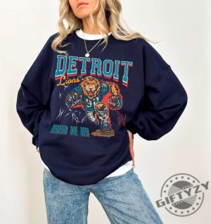 Detroit Football Shirt Lions Football Crewneck Sweatshirt Bootleg Detroit Football Tshirt Detroit Sports Hoodie Detroit Football Shirt giftyzy 3