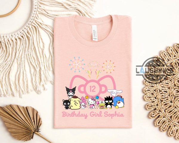 hello kitty birthday shirt sweatshirt hoodie adults kids custom y2k cute pink cat cartoon shirts family matching shirt sanrio birthday gift laughinks 4