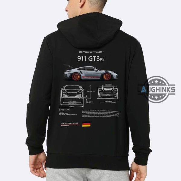 porsche 911 sweatshirt tshirt hoodie mens womens 2 sided porsche 911 gt3 rs shirts gift for car guys introduced in 2003 motorsport tee laughinks 5